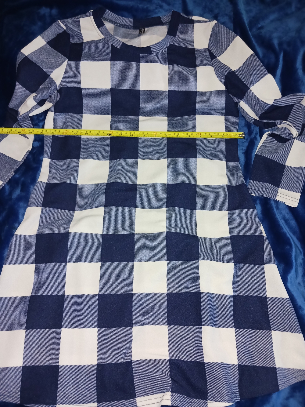 Blue and White Buffalo Checker Dress for Women